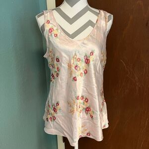 Oscar de la Renta Floral Camisole in Pink and Yellow